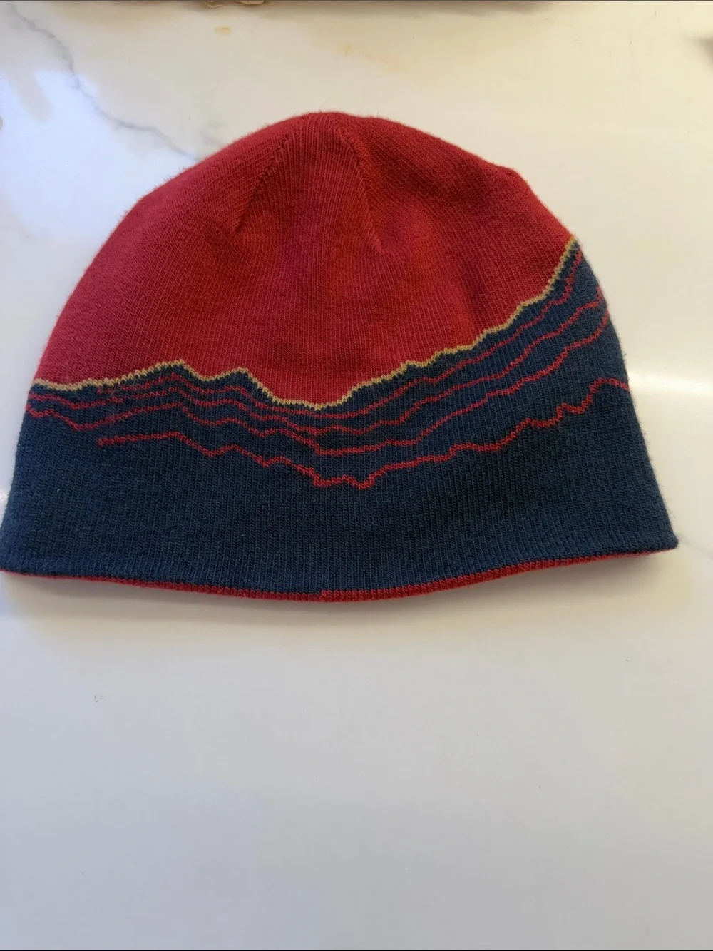 The North Face Kids Two-Tone Knit Beanie - Red, Navy & Gold